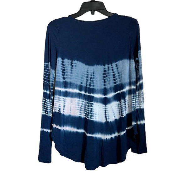 American Eagle Outfitters AEO Soft Sexy T-Shirt Blue Tie Dye Knots Long Slv Sz S - Picture 2 of 7